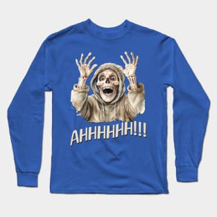 Ahhh! Funny Surprised Skeleton design Long Sleeve T-Shirt